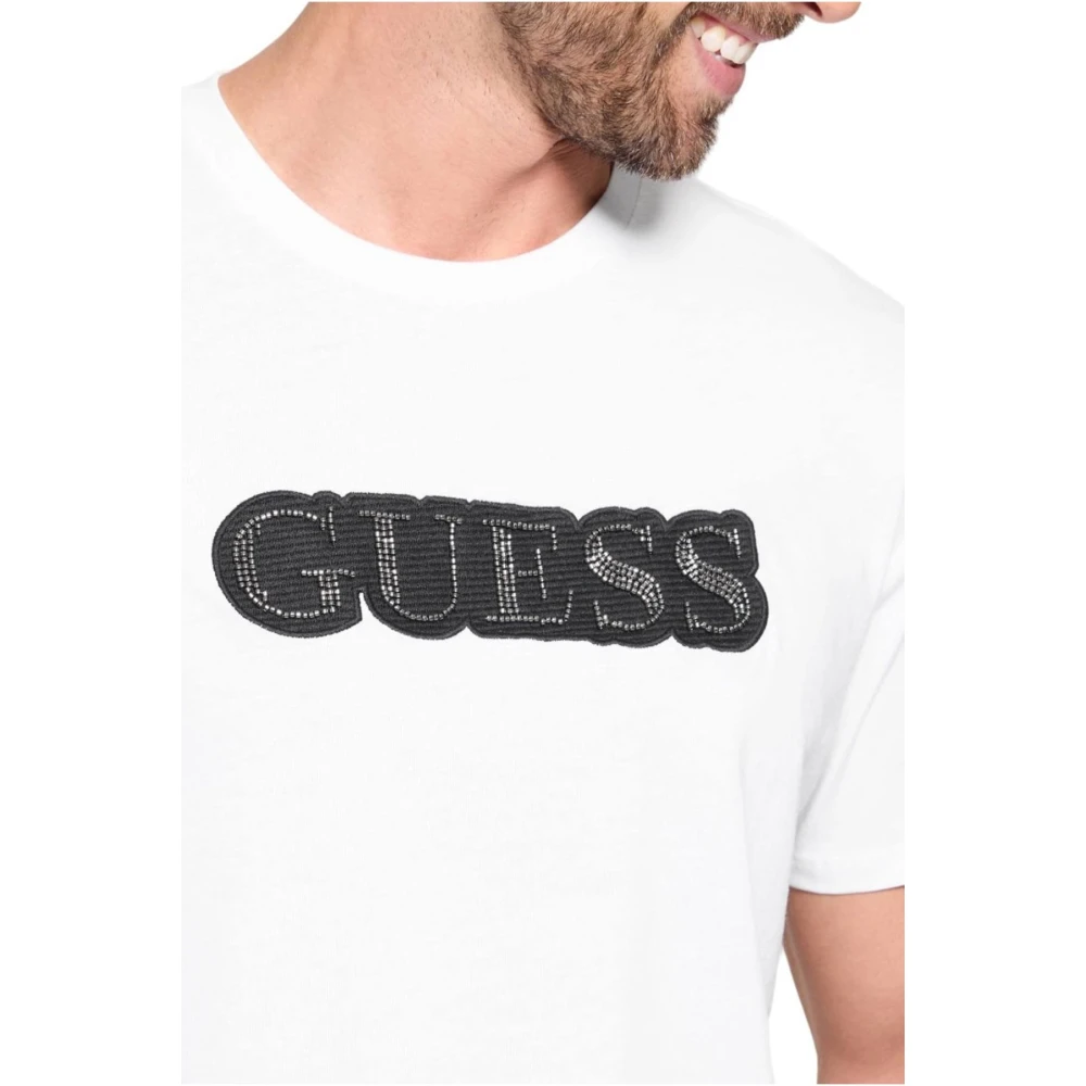 Guess Pearl Logo T-shirt van katoen White Heren