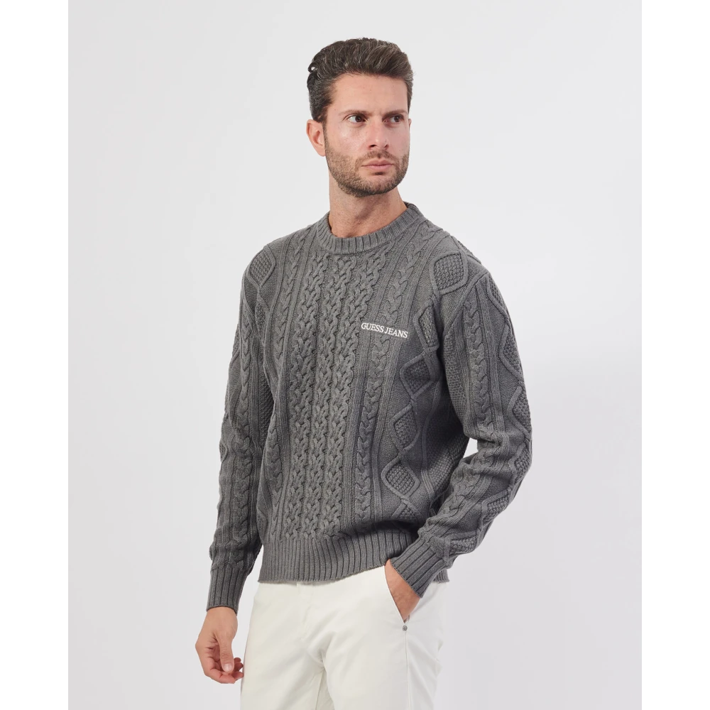 Guess Grijze Trui met Voorvlecht Gray Heren