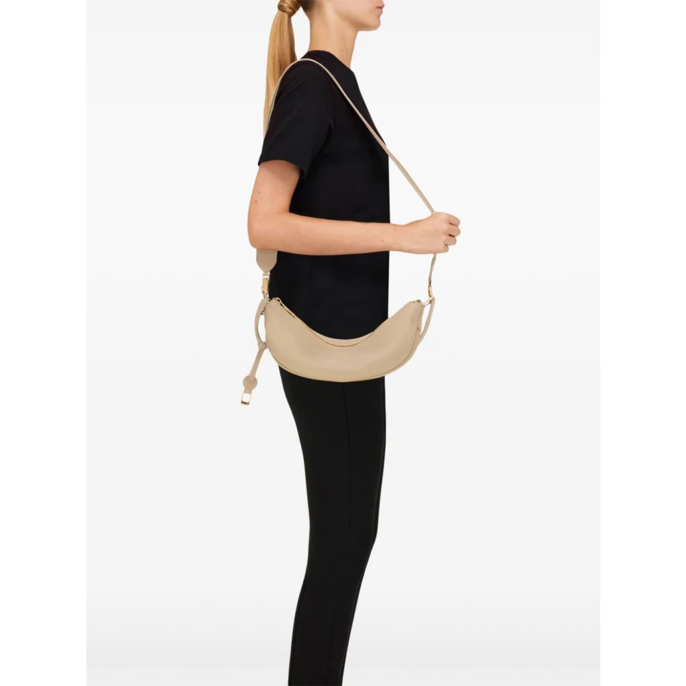 Salvatore Ferragamo Beige Gehamerde Leren Hobo Tas Beige Dames
