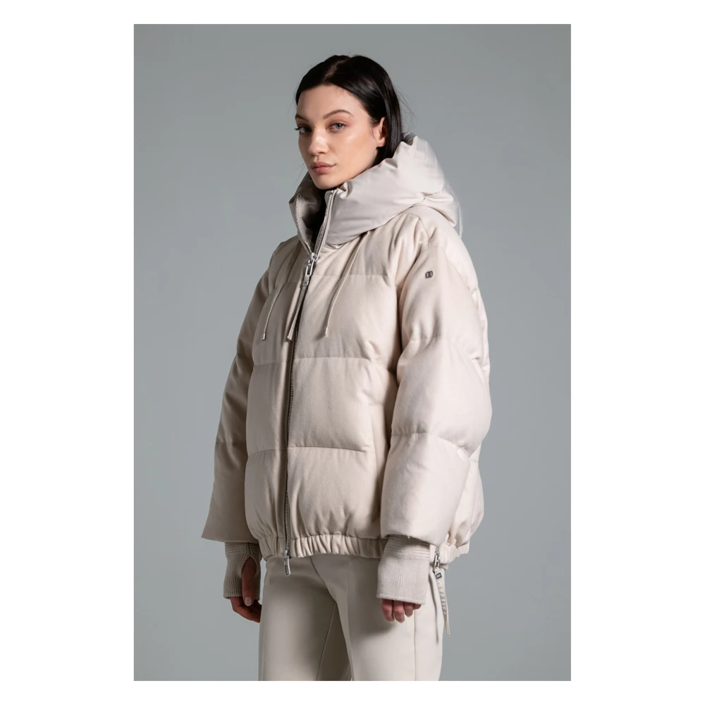 Duno Korte Oversized Pufferjas White Dames