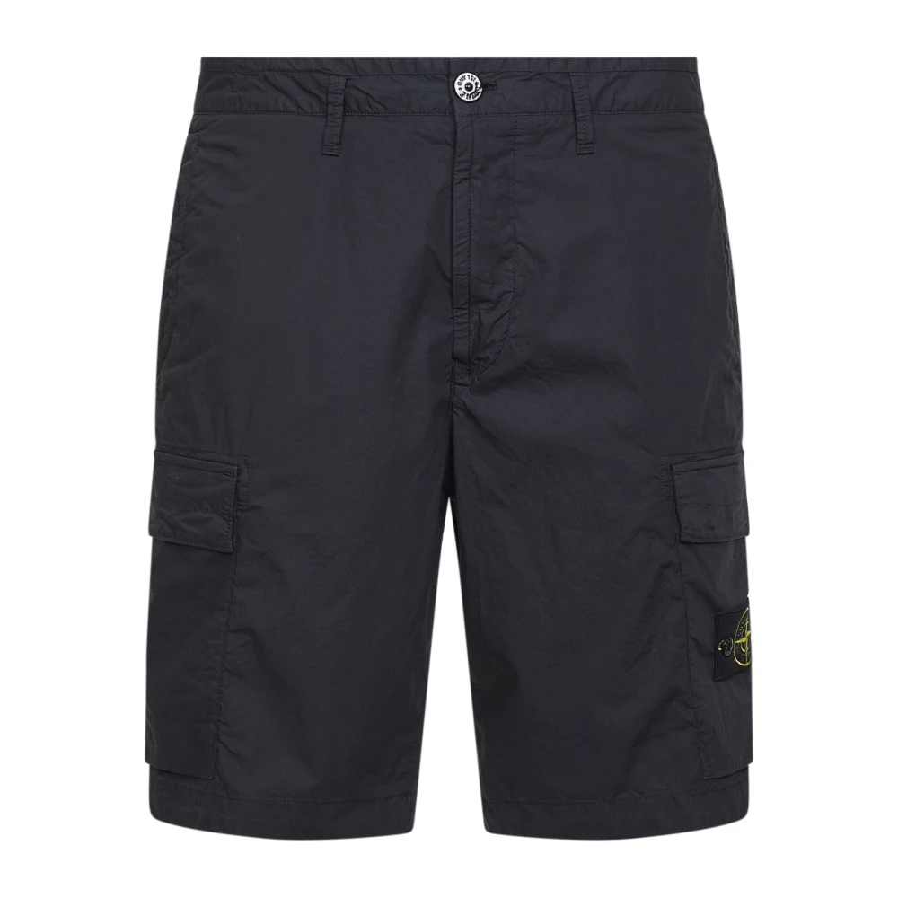 Stone Island Blue Compass-Badge Shorts - Male - Casual Shorts - W31 - Shorts