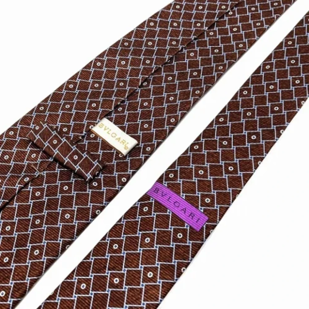 Bvlgari Vintage Pre-owned Silk home-office Brown Heren