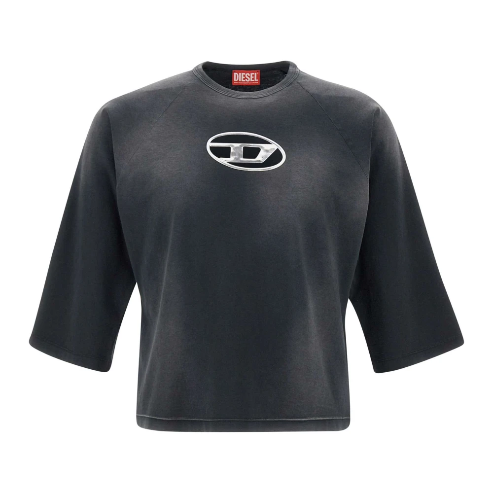 Diesel T-Croxt T-shirt met logo Black Heren