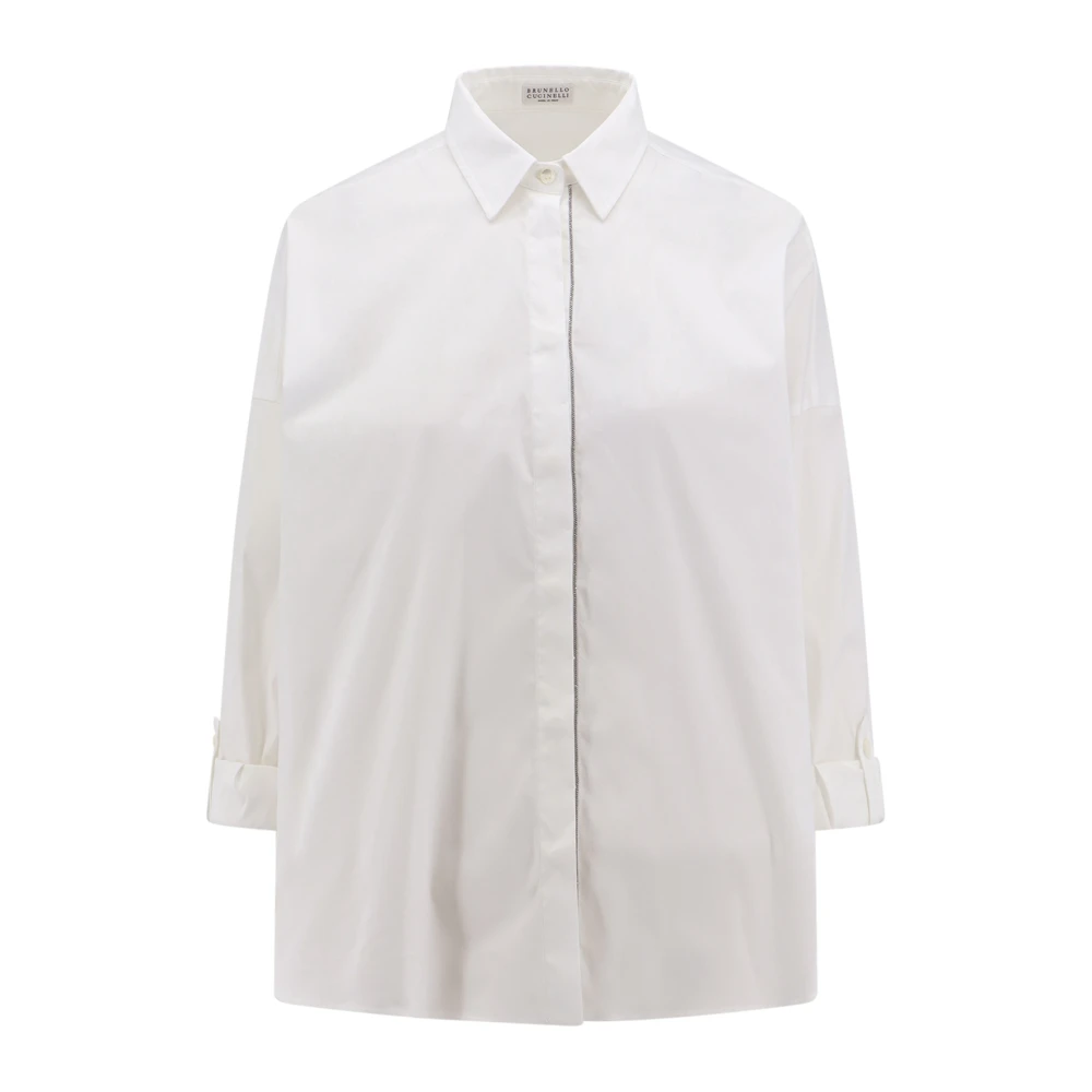 BRUNELLO CUCINELLI Witte Blouse met Lange Mouwen White Dames