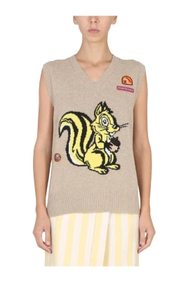 Nicole V-Neck Squirrel Stickad Väst