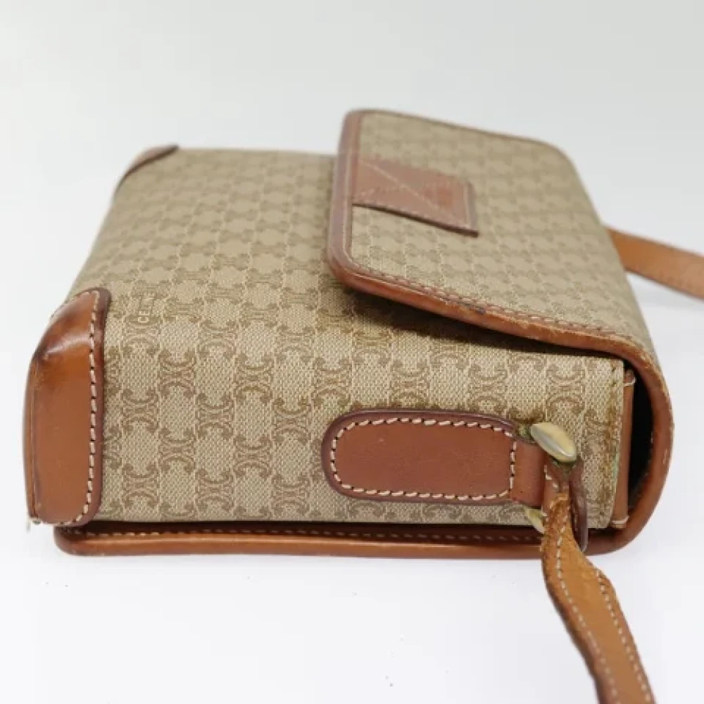 Celine Vintage Pre-owned Leather shoulder-bags Beige Dames