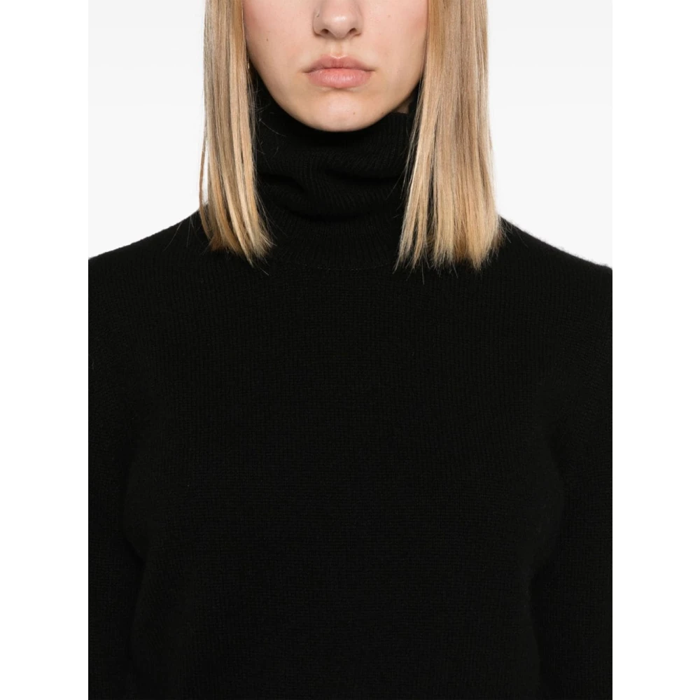 Theory Zwarte Cashmere Coltrui Sweater Black Dames