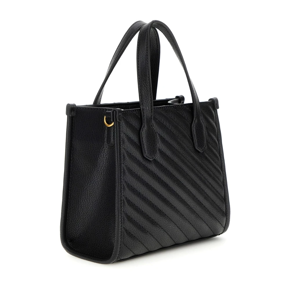 Guess Zwarte Silvana 2 Compartiment Tote Tas Black Dames