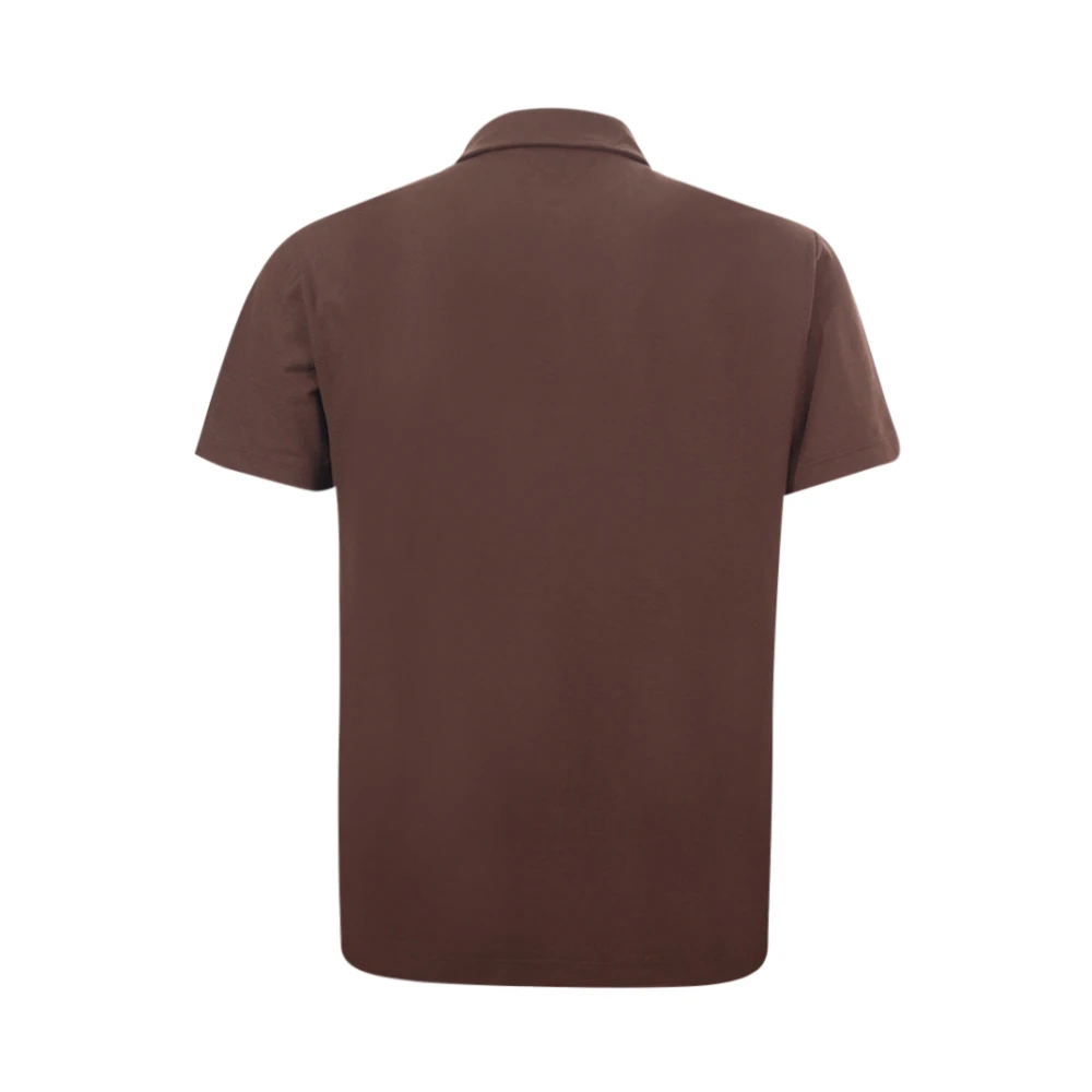 Zanone Donkerbruine Polo Shirt Icecotton Slim Fit Brown Heren