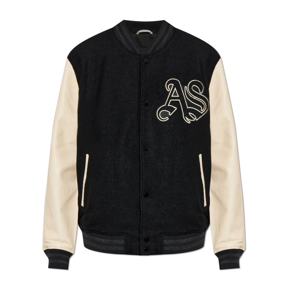 Allsaints Mannelijk Zwart Jassen Heren, Xl, Katoen, Holloway Bomberjack