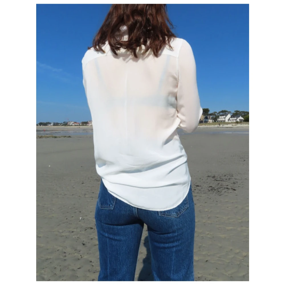 Mason's Nicole Gerimpelde Viscose Blouse White Dames
