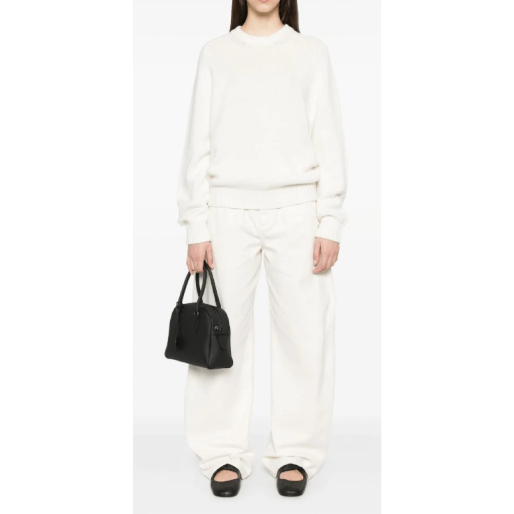 Khaite Witte Crew Neck Sweater met Raglan Mouwen White Dames