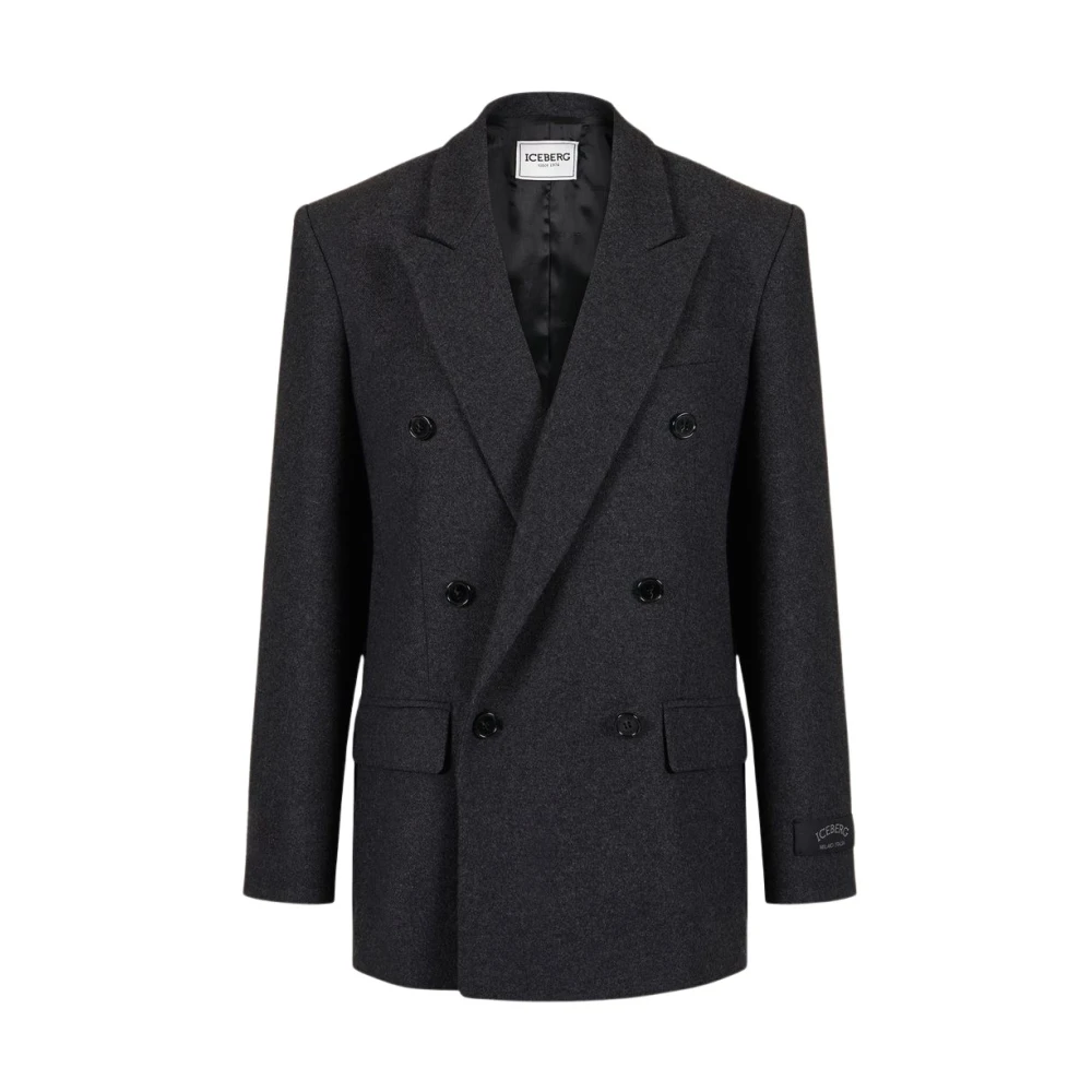 Iceberg Dubbele jas in gemêleerde flanel Gray Dames