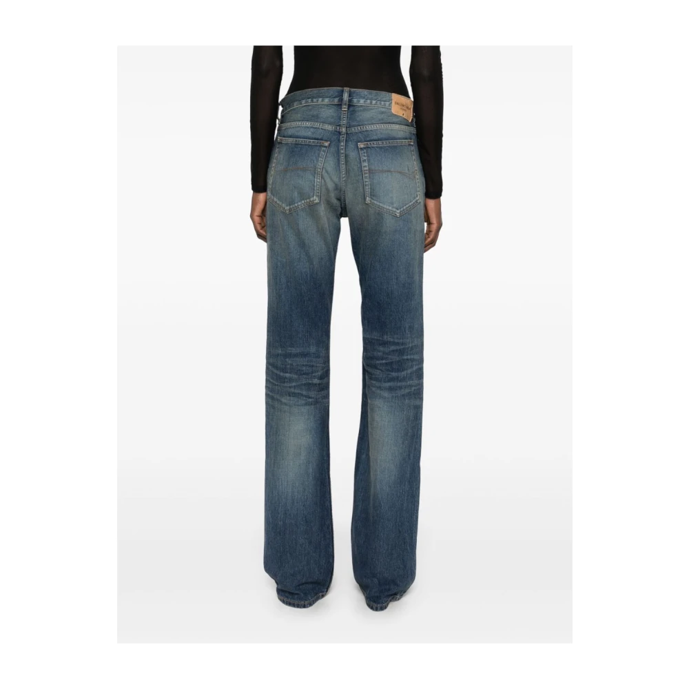 Balenciaga Blauwe Denim Flare Jeans Blue Dames