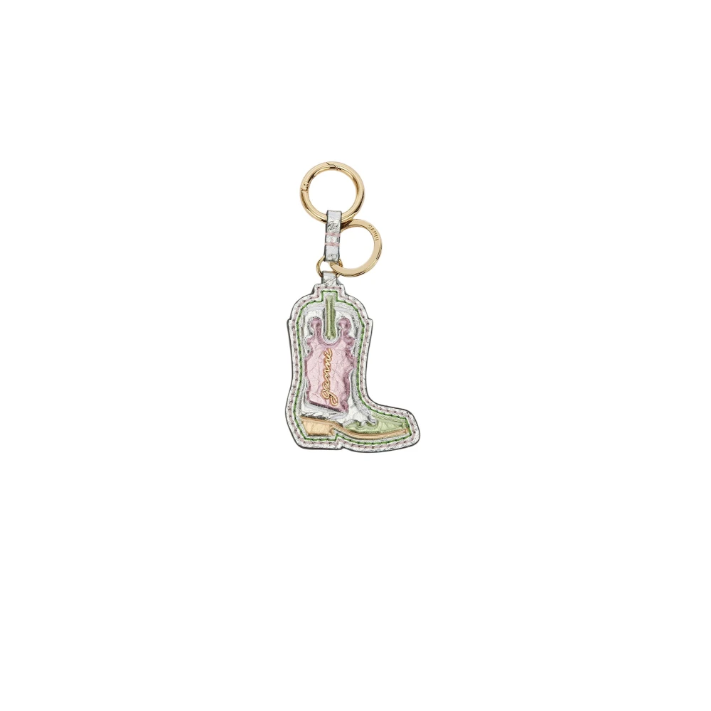 Ganni Women's Multicolor Western Boot Keyring In Metallic - Keychains - One Size - Accessories