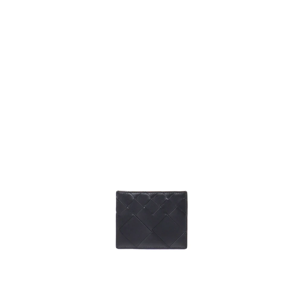 Bottega Veneta Zwarte Accessoires Portemonnees Intrecciato Kaarthouder Black Heren