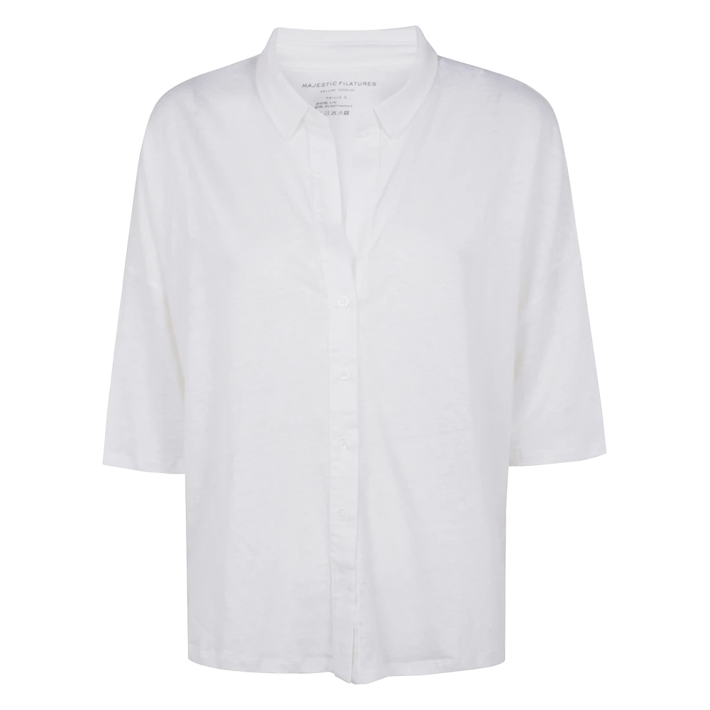 Majestic filatures Casual Katoenen Overhemd White Dames