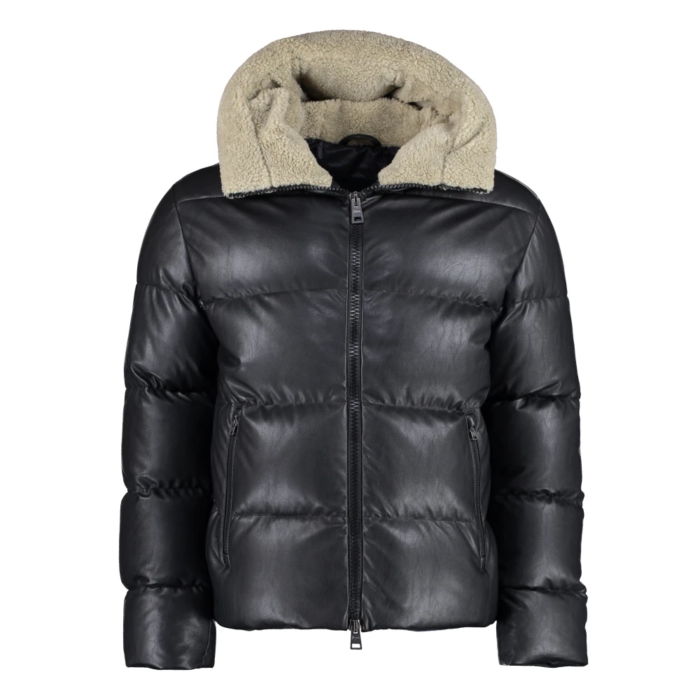 Herno Eco-shearling bomberjack met trekkoord Black Heren