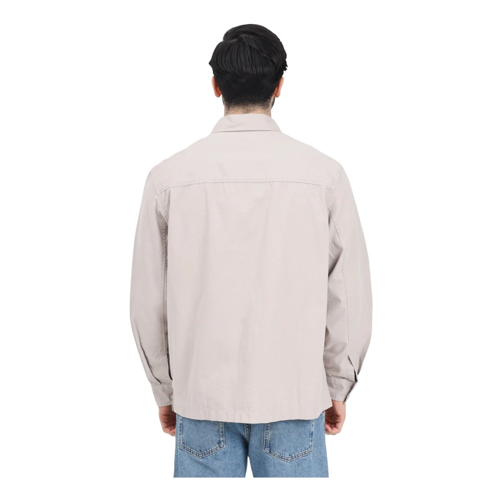 Calvin Klein Jeans Beige Overhemd Lange Mouwen Minimalistisch Ontwerp Beige Heren