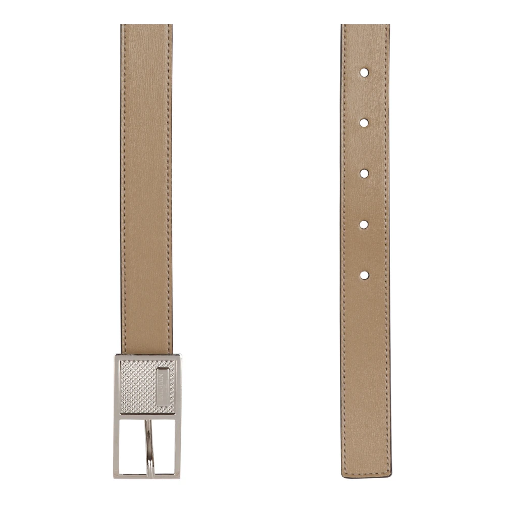 Balmain Dunne Signature kalfsleren riem Beige Heren