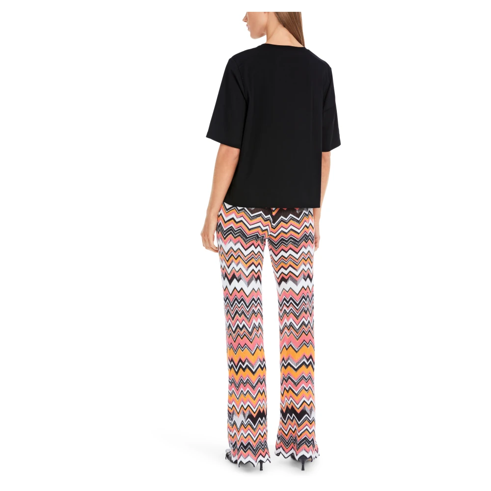 Marc Cain T-shirt met kanten rand Black Dames