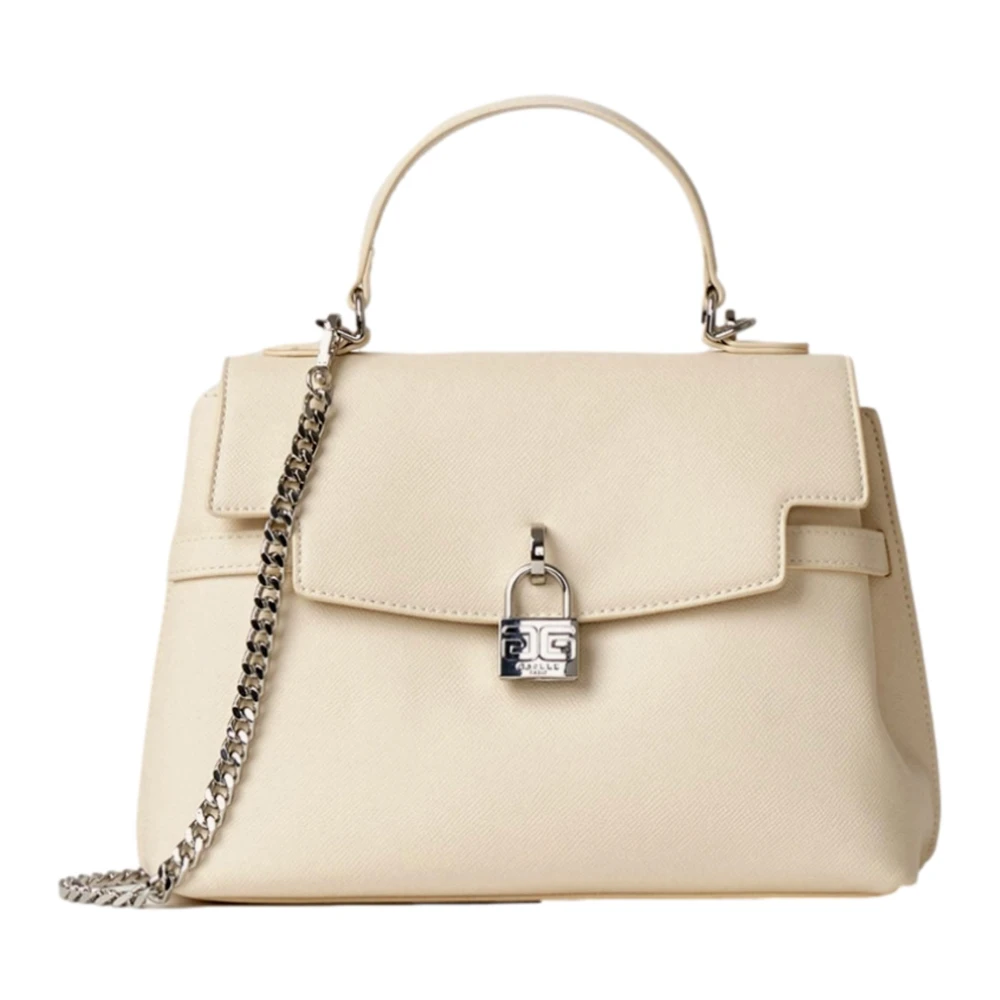 Gaëlle Paris Mini Handtas in Glad Eco-leer met Persoonlijk Slot Beige Dames