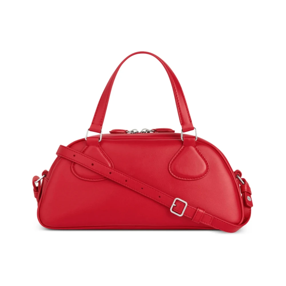 Courrèges Rode leren handtas met tweewegrits Red Dames