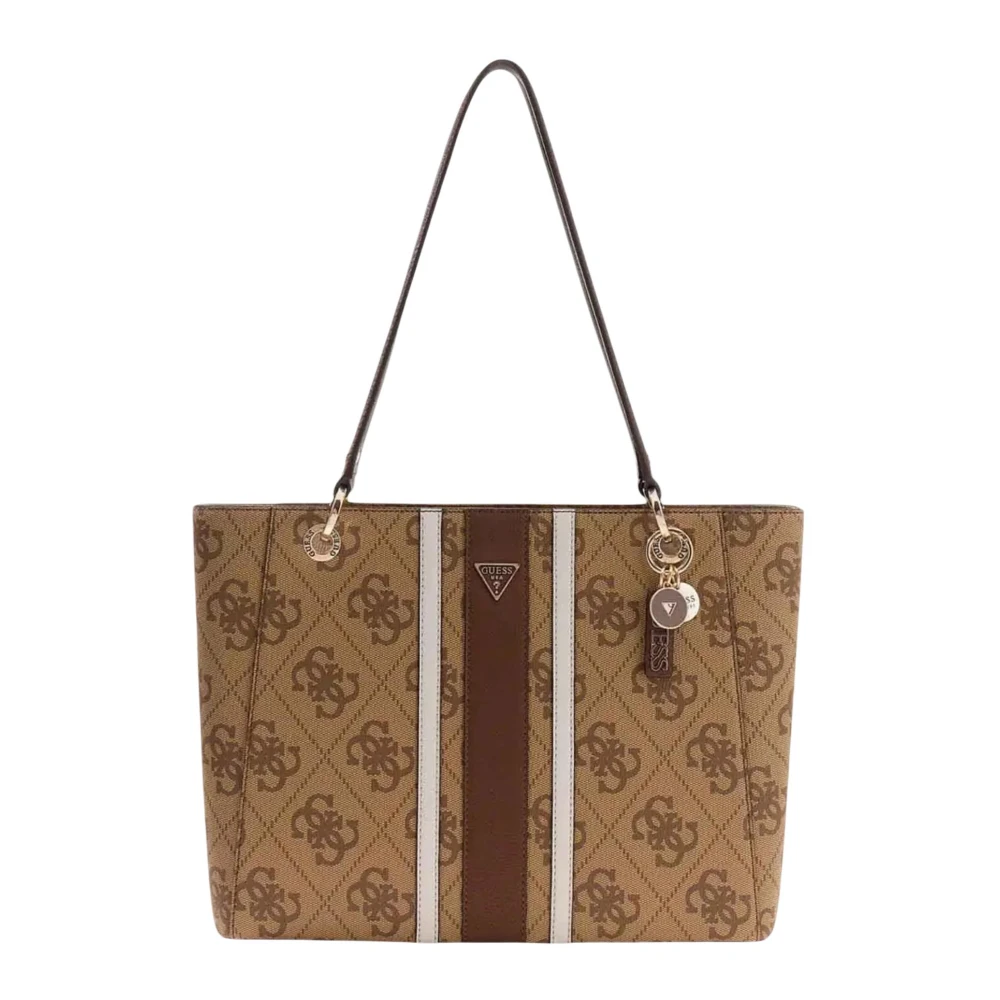 Guess Women's Brown Elsie Shoulder Bag - Shopping Bags - One Size - Bags