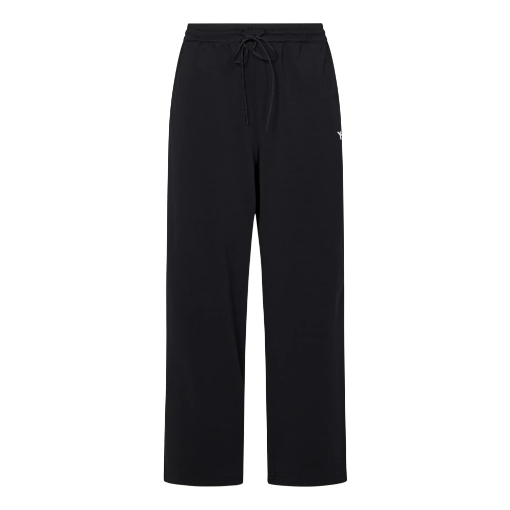 Y-3 Zwarte Broek met Wit Logo Print Black Heren