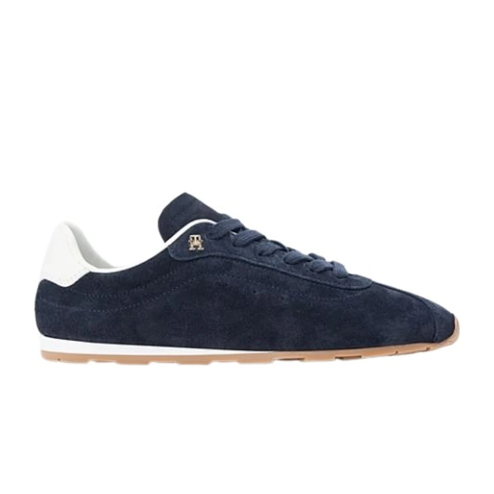 Tommy Hilfiger Women's Blue Sneakers, 8 Uk, Low-Top Suede Trainers