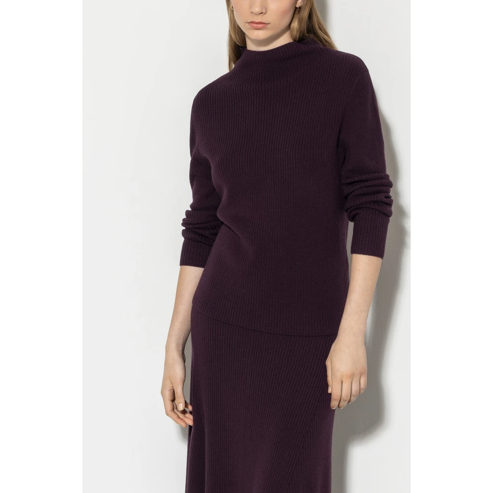 LUISA CERANO Burgundy Ribbed Pullover Red Dames