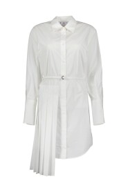 Hvid Poplin -shirt kjole