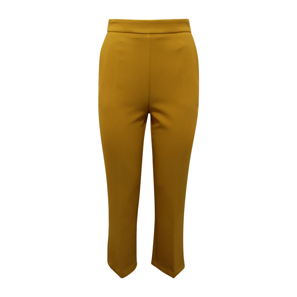 Elisabetta Franchi Yellow Tp00151e2 Cropped Trousers - Female - Slim-Fit Trousers - S - Trousers