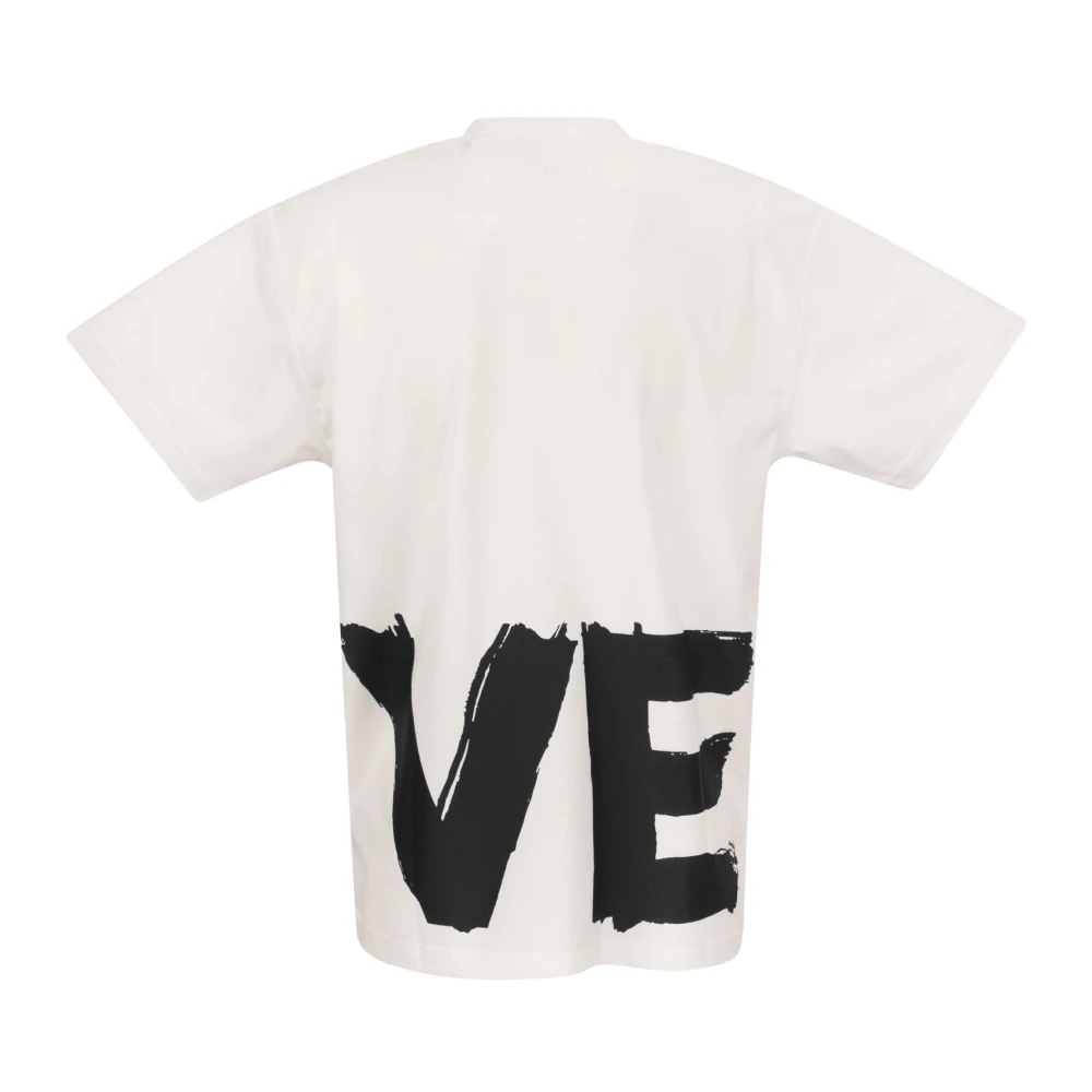 Burberry Love Print Oversized T-Shirt White Dames