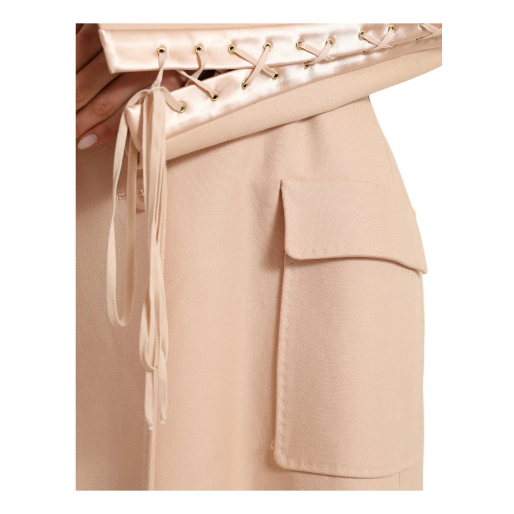 Dolce & Gabbana Beige Lange Wollen Jas Beige Dames