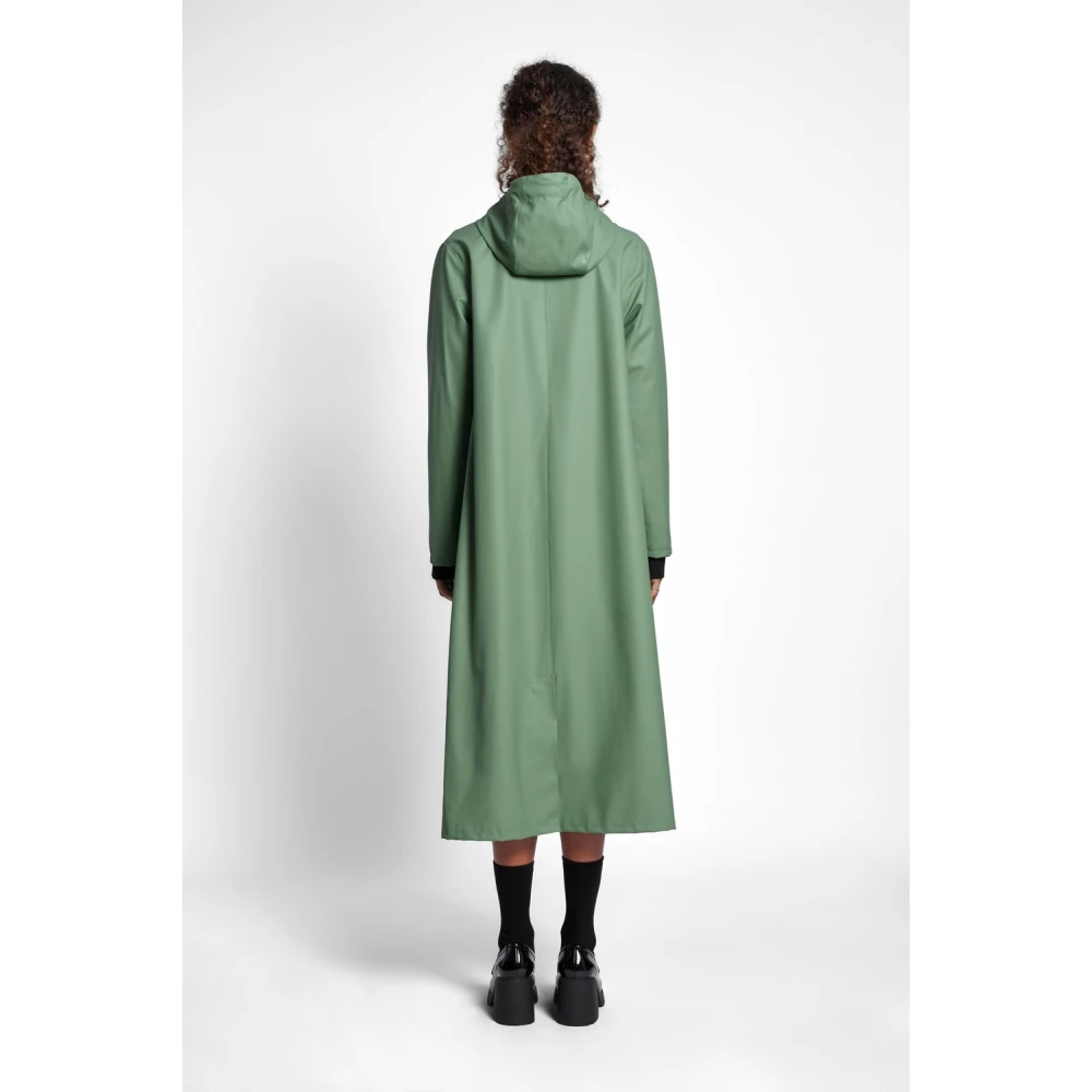 Stutterheim Lichtgewicht Rits Knielange Regenjas Green Dames