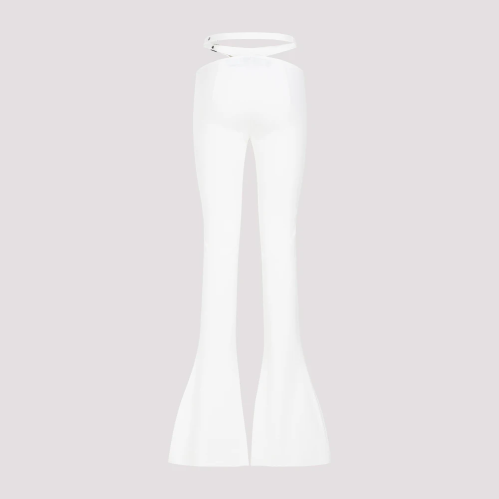 The Attico Witte Flared Broek met Metalen Gesp White Dames