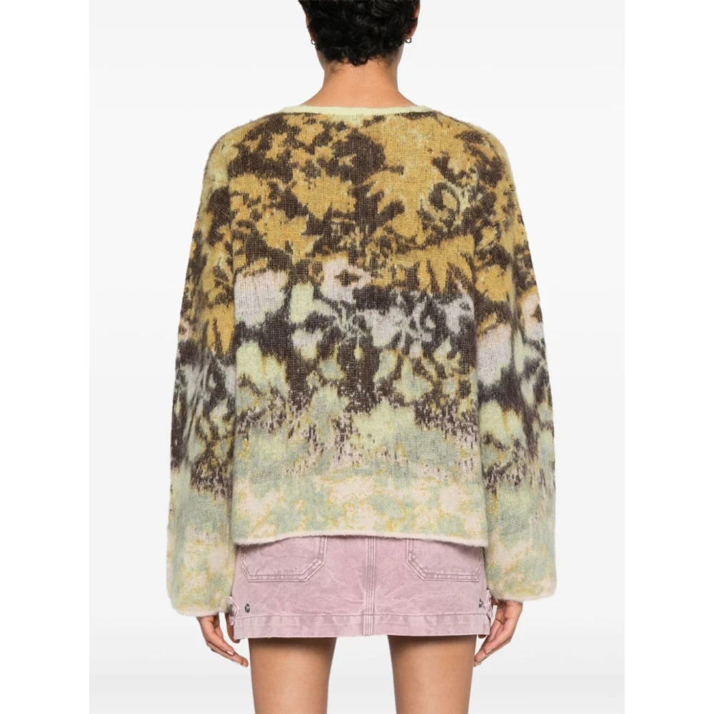 Forte Gebreide Jacquard Trui Groen Multikleur Multicolor Dames