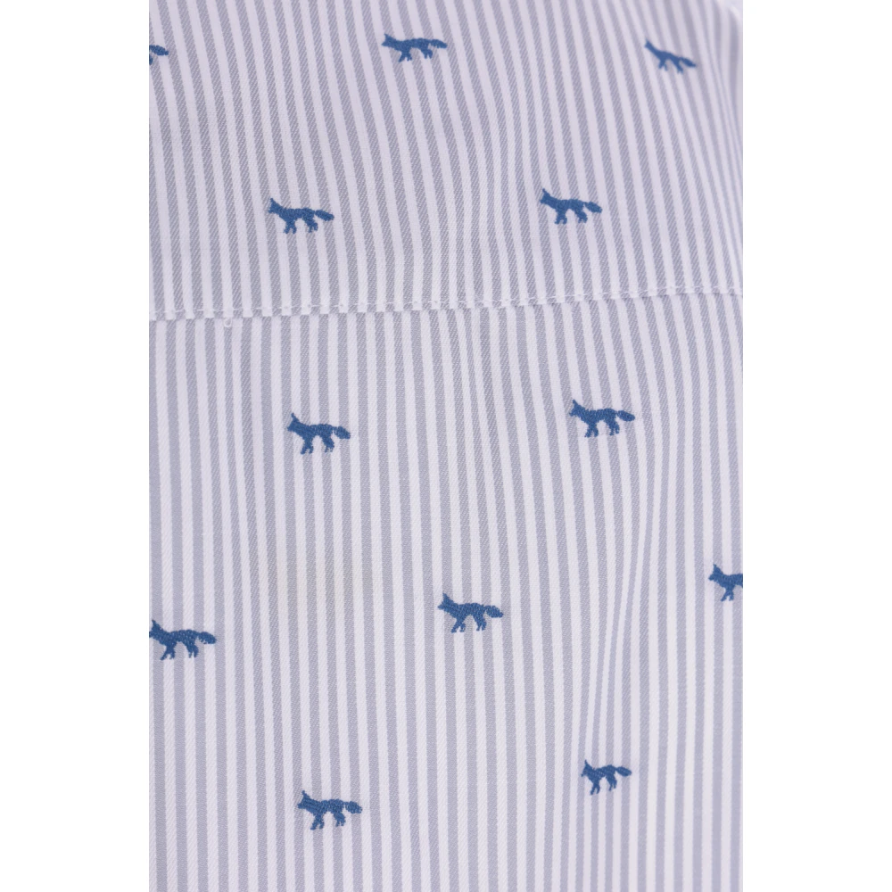 Maison Kitsuné Gestreept vossenshirt Gray Heren