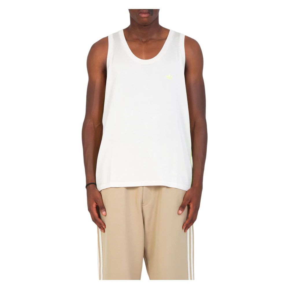 Adidas Gebreid Vest in Semifrozen Geel Krijtwit White Heren