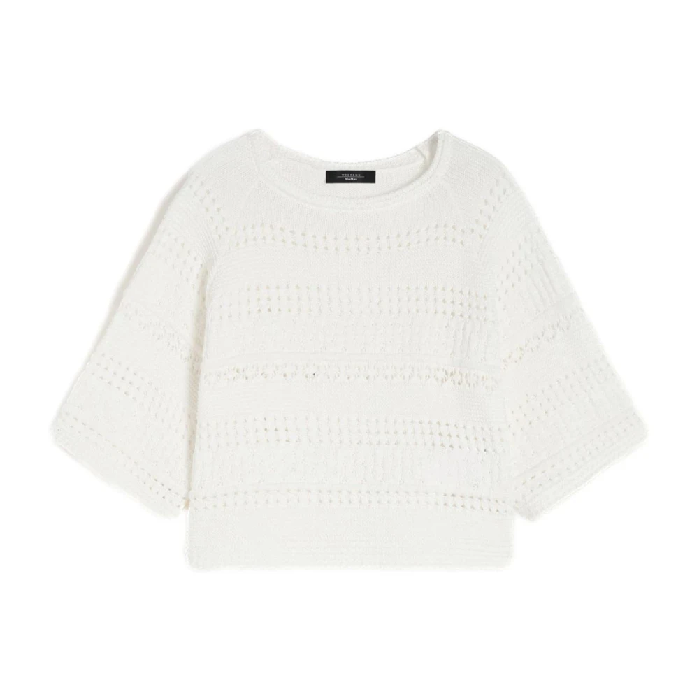 Weekend Max Mara Women's White Round-Neck Knitwear, Xs, Wkiorche Jumper