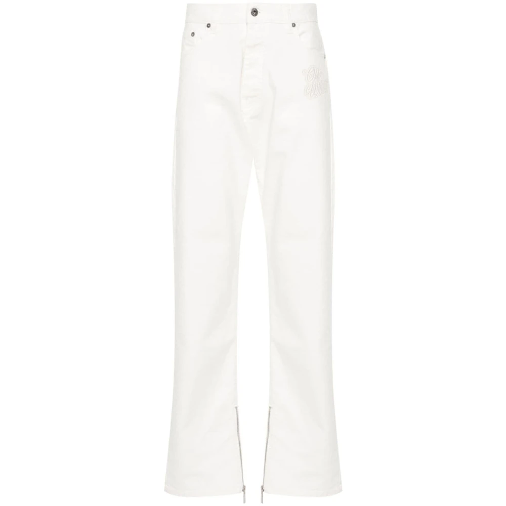 Off White Straight Jeans White Heren