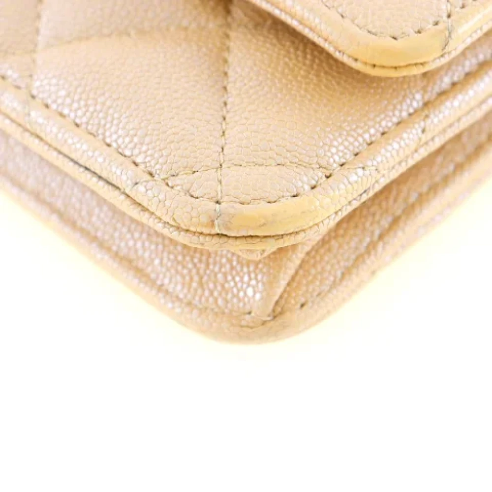 Chanel Vintage Pre-owned Leather chanel-bags Beige Dames