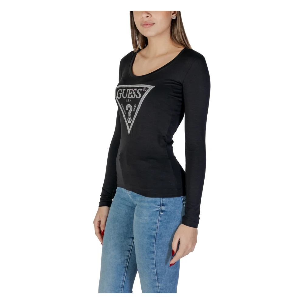 Guess Korte Mouw T-shirt Lente Zomer Collectie Black Dames