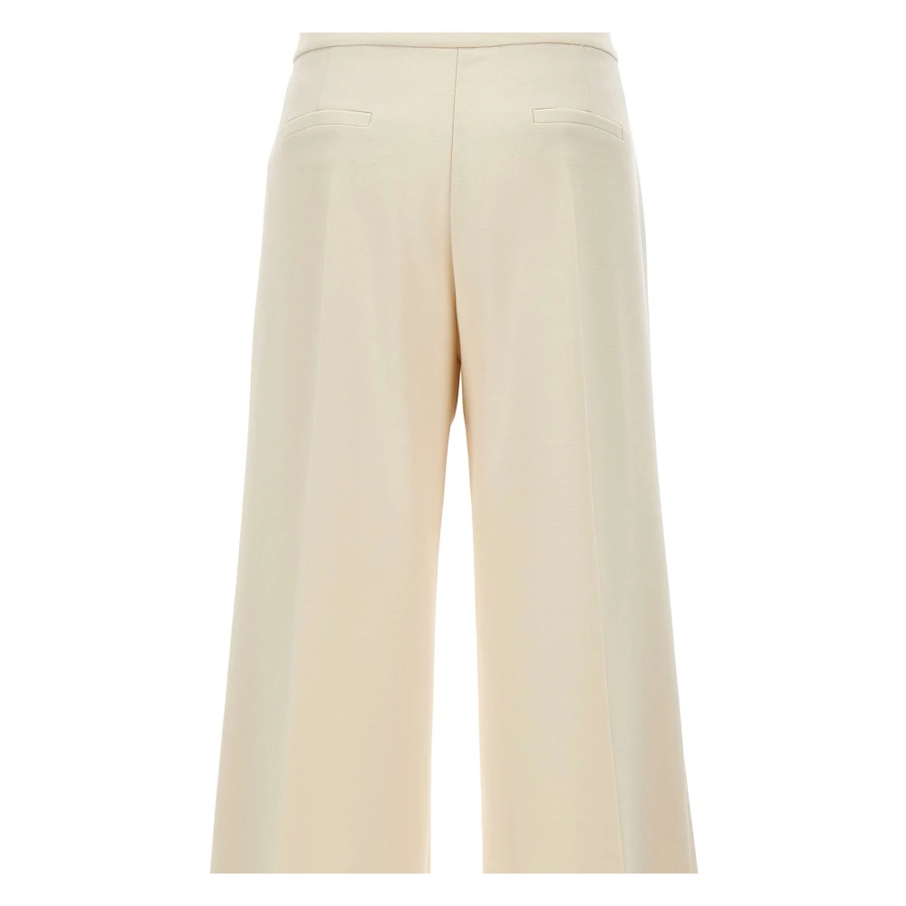 Kaos Witte Viscose Stretch Crepe Broek White Dames