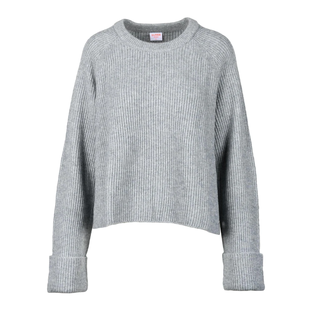 Sun68 Merino Wolmix Gebreide Trui Gray Dames
