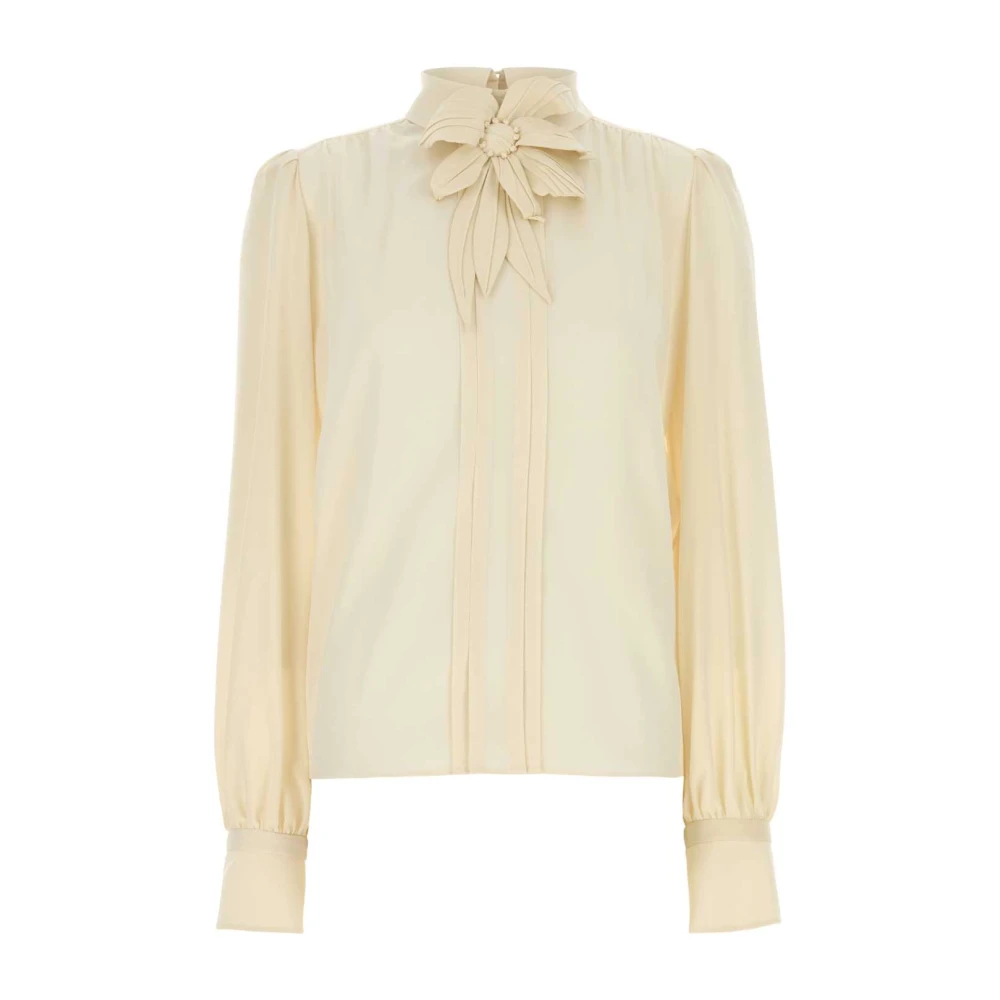 Valentino Garavani Women's Yellow Blouses, Xs, Embroidered Top | Blouse