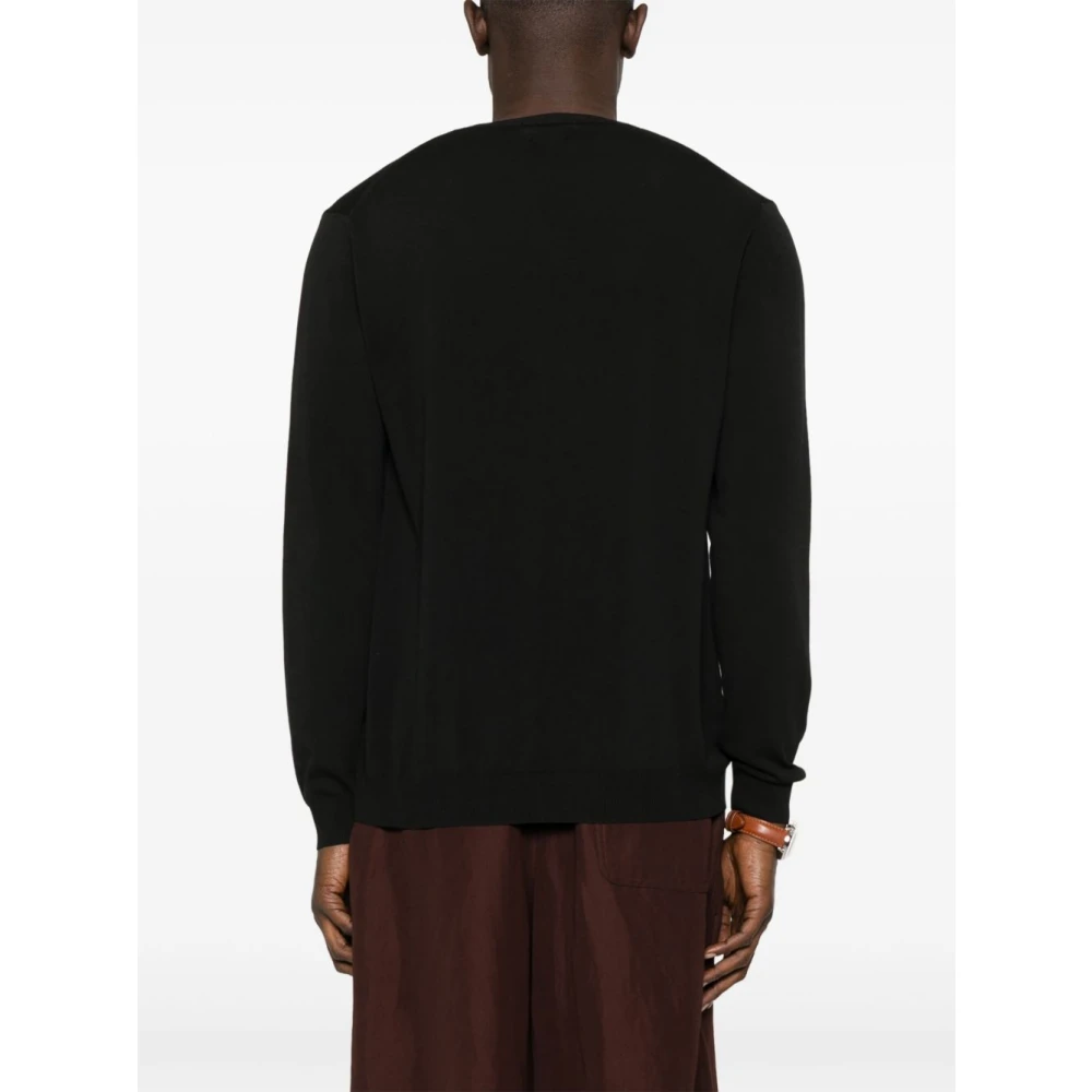 Daniele Fiesoli Zwarte Crew Neck Sweater Lange Mouwen Black Heren