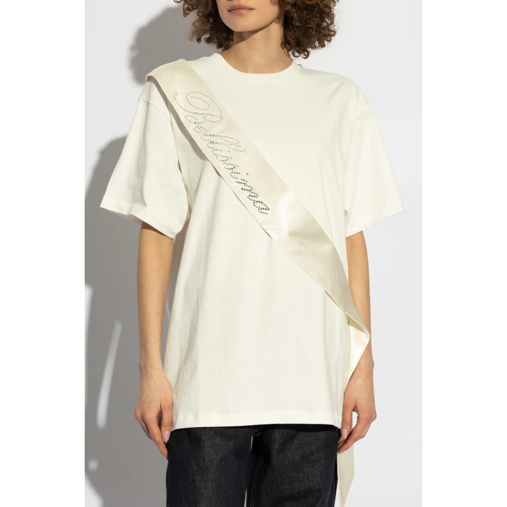Blumarine T-shirt met logo Beige Dames