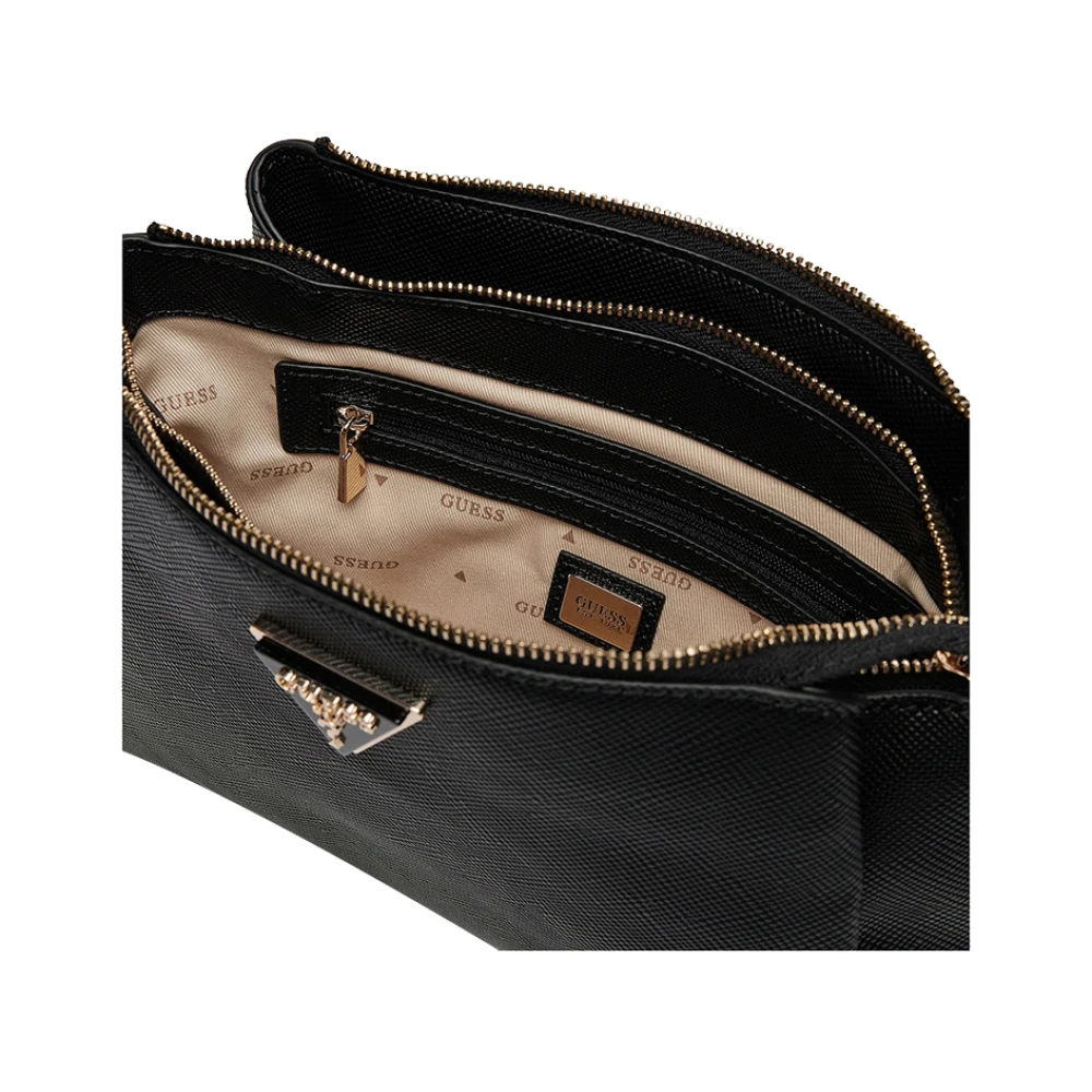 Guess Zwarte Schoudertas met Ritssluiting Black Dames